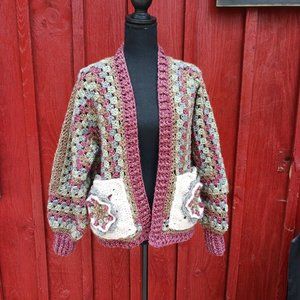 Med/Lg Cardigan, Chunky Sweater, Oversized Cardigan, Festival Sweater, Chunky